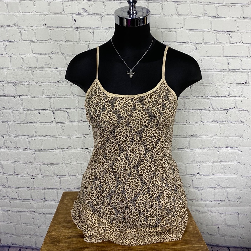 Feminine see-through leopard nightgown |M